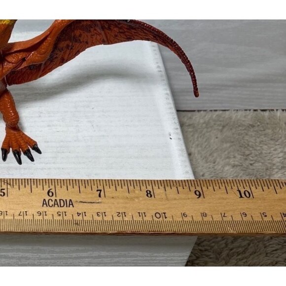 Kid Galaxy Posable Dinosaur Pteranodon -Articulated Wings & Legs Orange & Yellow - Picture 8 of 9